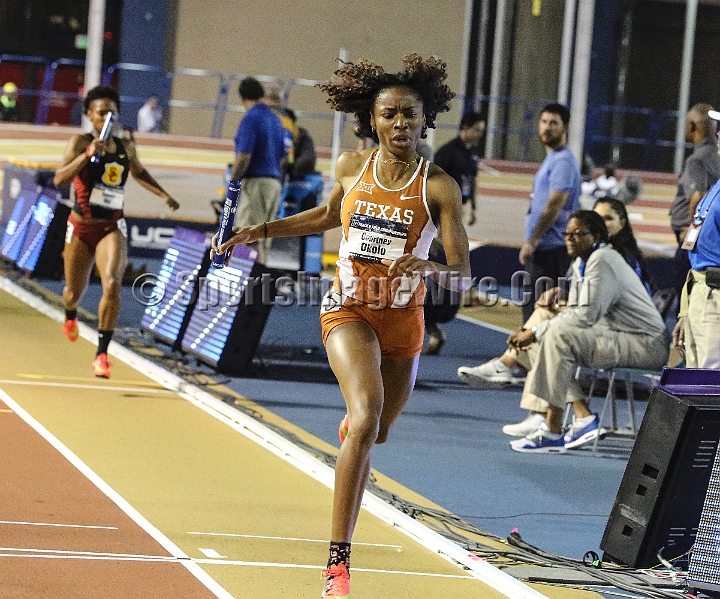 2016NCAAIndoorsSat-0142.JPG - Anchor runner Courtney Okolo of Texas in the womens 4x400. Texas won in 3:28.27 during the NCAA Indoor Track & Field Championships Saturday, March 12, 2016, in Birmingham, Ala. (Spencer Allen/IOS via AP Images)